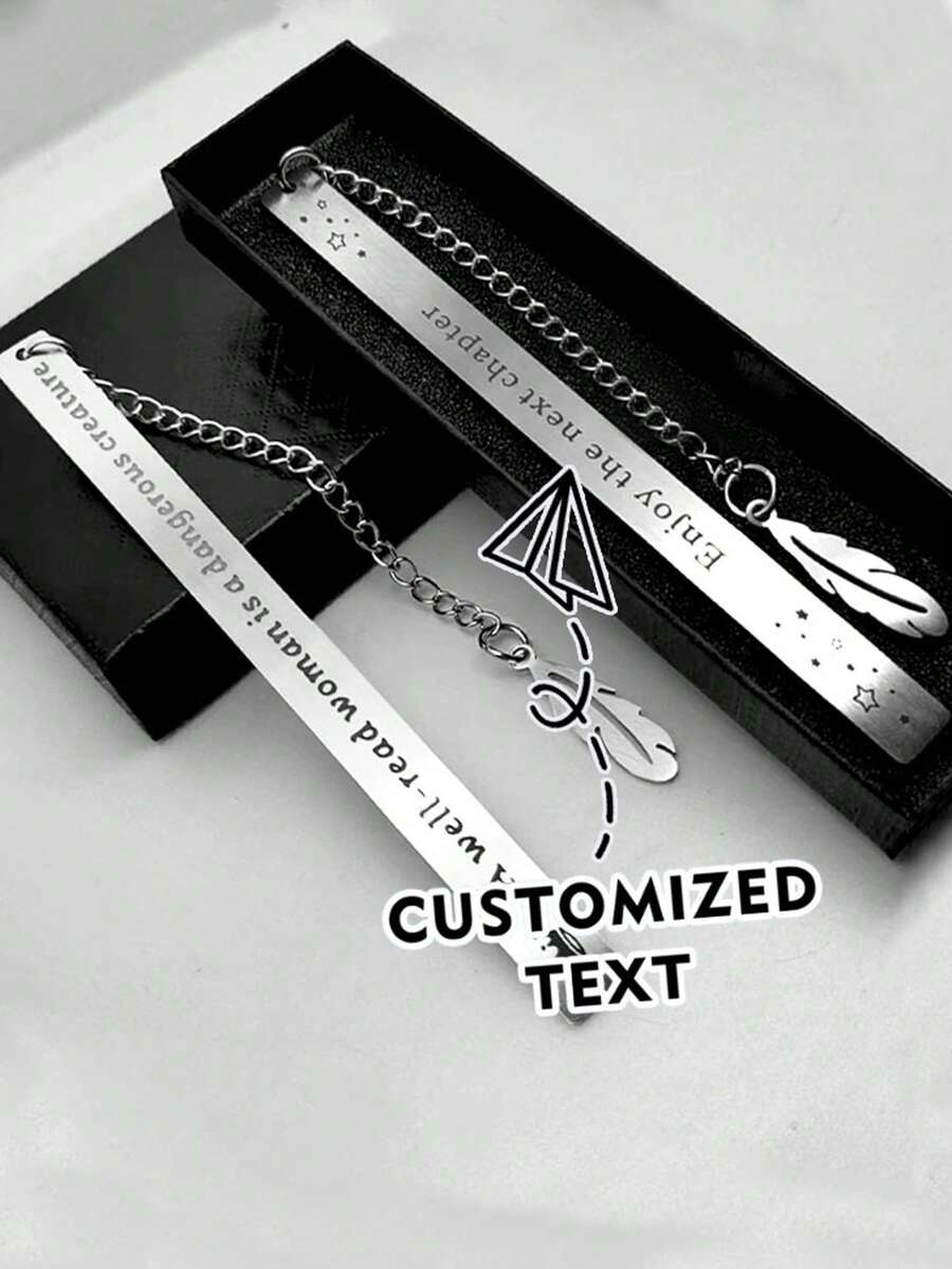 Customized Stainless Steel Bookmarks With Inspirational Messages And Designs - Personalized Gifts For Sisters, Daughters And Friends On Birthdays Or Parties, Beautiful Bookmarks - White - View 1