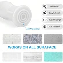 4 Pack Tension Curtain Rod 15.7-28 Inch, Small Short Adjustable Extendable Spring Loaded Rods For Windows Cabinet Blinds Closet Bedroom Kitchen Bathroom Door No Drilling, White - White - View 2