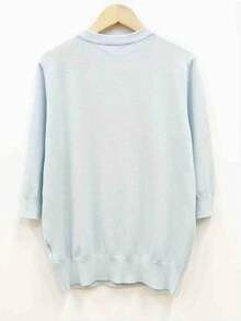 Suéter de cuello media tortuga de punto para mujer, suelto, de moda, elegante, para primavera y otoño - Celeste - Ver 3