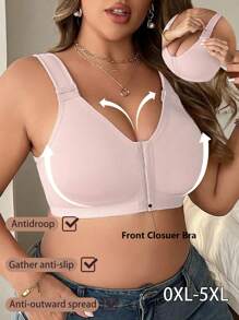 Plus Size Comfortable Front Closure Wireless Bra