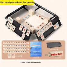 Rummy Board Game Set, Classic Rummy Game, Fast-Paced Rummy Game, Includes 4 Durable & Unique 3-Layer Foldable Game Racks And Instructions, Suitable For 2-4 Players, Great Gift - Beige - View 2