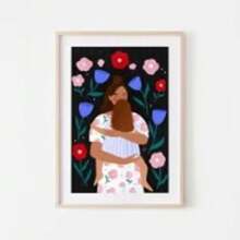 1pc Wall Arts Posters Optional Frame Pop Motherhood Art Print Poster New Mum Breastfeeding Baby Shower Canvas Printing Decoration Ornaments For Home Living Room Decor LGBT