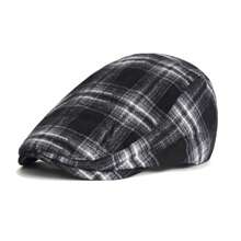 1pc Classic Plaid Beret Cap For Men, Casual Newsboy Hat Vintage British Style, Spring/Summer