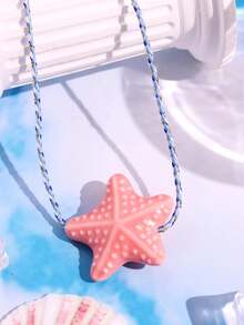 1pc Summer Beach Vacation Design Starfish Pendant Necklace, Women Fashion Jewelry, Suitable For Daily And Beach Resort Outfits - Multicolor - View 5