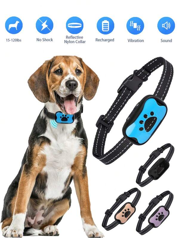 Colar Anti-latido para Cachorro Recarregável por USB, Colar de Treinamento Anti-latido para Cachorro com Dispositivo de Vibração Sem Choque, Colar Anti-latido Inteligente para Cães de Médio e Pequeno Porte, Suprimentos para Animais de Estimação