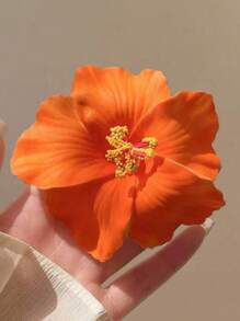 Haarspangen im Hawaii-Blumen-Stil für Frauen, Hibiskus-Haarspange, 3,5 Zoll künstliche Blumenspangen für Urlaub, Strandparty, Haarklammern, Haarspangen