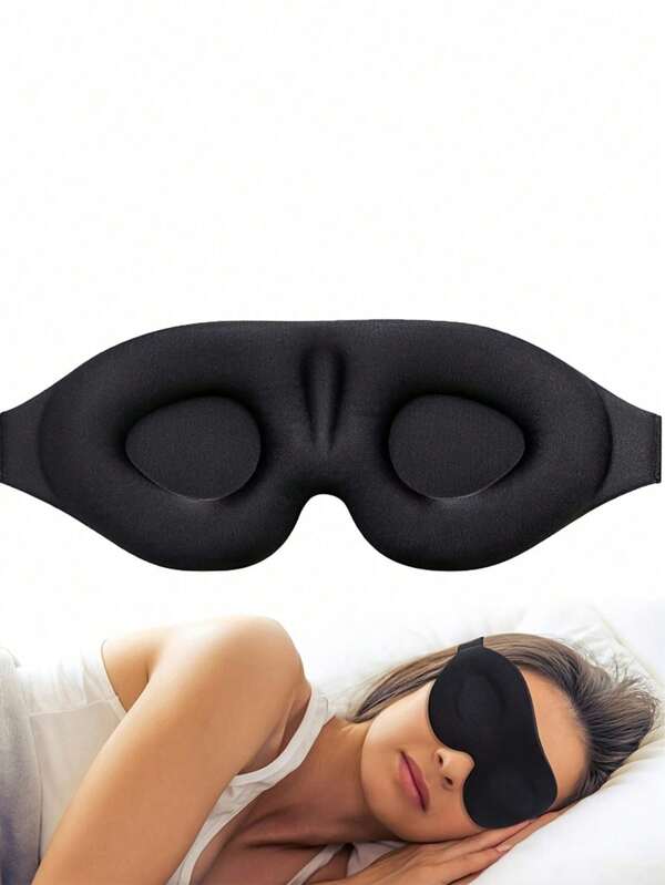 1 stuk 3D-gevormd slaapmasker, diep verzonken slaapmasker, blokkeert licht, zacht en comfortabel oogmasker, voor reizen, yoga, dutjes, zwart