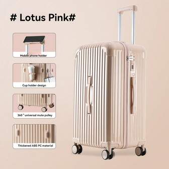 Durable Luggage With Password Lock, Large Capacity, For Students Or Business Travel With Telescopic Handle, Ideal For Flights. With Front-Handle Suitcase Trolley Case For School For Holiday For Honeymoon Vacation For Study Abroad For Men For Women For Boys For Girls Ideal Choice For Gifts