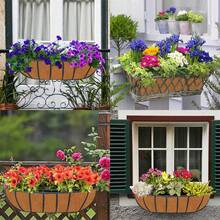 3Pcs Planter Basket Liners Felt Hanging Planter Liners Fabric Window Box Liners For Outdoor Hanging Flowers - Brown - View 6
