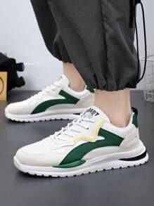 Comfortable Lace-Up Sneakers - Men's Breathable Running Shoes, Strong Grip, Anti-Slip