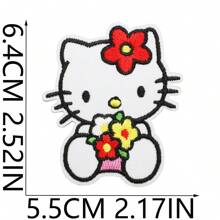 Sanrio Sanrio 1/17pcs Kt Cat Embroidered Cartoon Applique,Sewing Embroidery Applique Repair Patch DIY Crafts For Clothing Jacket Jeans Pants Dress Backpack Hat Decoration Gift