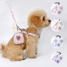Pet Walking Dog Rope Cat Dog Traction Rope Summer I-Shaped Flower Backpack Chest Strap Pet Supplies - Broken Pollen - View 2