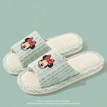 Disney Mickey Mouse Bathroom Slippers, Quick-Drying Anti-Slip Shower Sandals, Hollow-Out Indoor Home Slippers For Women