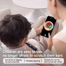 Bebird Earsight Plus Ear Wax Removal Tool Camera, Ear Cleaner With Flexible Wireless Ear Camera Otoscope, Painless Visual Ear Pick Tweezers Wax Remover, Portable Ear Cleaning Kit For Adults/Kids, Blue