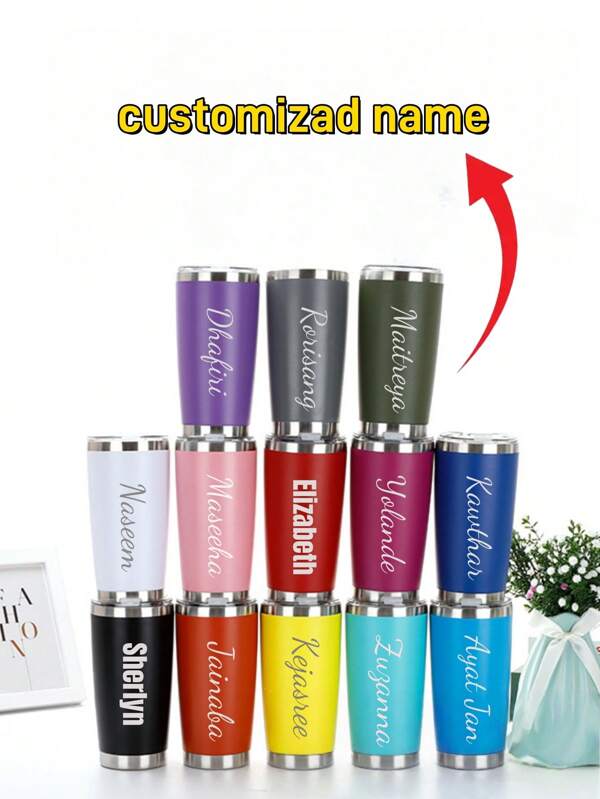 1 copo térmico de aço inoxidável 304 com parede dupla de 20 oz e nome personalizado, com tampa, adequado para bebidas quentes e frias, ótimo para viagens e uso ao ar livre - presente maravilhoso para feriados/formatura, personalizado, único, presentes ideais para ele, presentes ideais para ela, namorado, pai, namorada, mãe, família, amigos, sala de chá, casa, jardim, escritório, para aniversários, para o dia dos namorados, para o dia das mães, para aniversários, para o dia dos pais, para formatura, para casamentos, para inauguração de casa