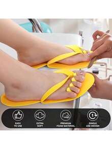 10Pairs Disposable Pedicure Slippers And Toe Separators Kit 10 Toe Separators For Women Nail Hotel Salon Spa Party - Multicolor - View 7