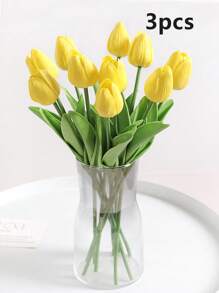 3 pezzi di fiori artificiali di tulipano, adatti per decorare casa, soggiorno, camera da letto, ufficio, scrivania, giardino, feste, regali per vacanze