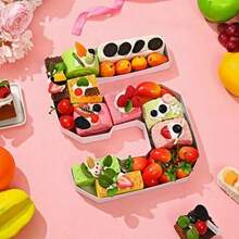 1pc Digital Candy Cake Decoration Box, Birthday Number Balloon Box, Digital Mosaic, Suitable For Birthday Table Decor, Wedding Table Setting, Party Decoration And Other Occasions Like Mother's Day, Graduation Ceremony, Etc. - White - View 8