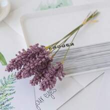 6pcs Artificial Wheat Ears, Light Pink, Dark Purple, Light Purple, Blue, Yellow, Beige Lavender Wheat Spikes, Realistic Floral Decor, Wedding Scrapbooking',Fall Decor,Autumn
