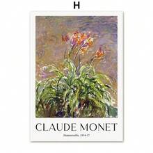 1pc Scandinavian Claude Monet Abstract Intage Posters Wall Art Canvas Painting Hotel Cafe Indoor Home Living Room Gifts Decor Optional Frame - Multicolor - View 59