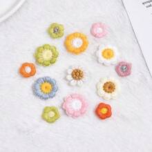 10PCS Small Flower Patches Hand Stitch On Applique For Clothes Embroidered For Clothing DIY Motif Stripes Clothes 20mm/13mm
