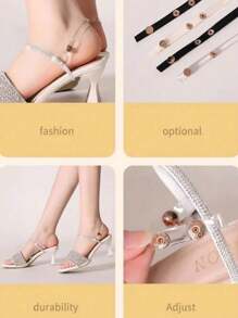 High Heels Bundled Shoelaces Lace Up Women's Summer Sandals With Non Slip Laces, Transparent And Invisible, Women's High Heel Non-Slip Shoelaces, Elastic No Tie Shoe Laces, Multi-Colors, For Women High Heels Women Pumps,No Drop Heel Strap, High Heels, Anti Drop Heel Artifact