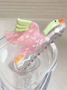1pc Transparent Geese Fly South Pattern Cartoon Shark Claw Clip Hair Accessory, Versatile For Spring/Summer, New Arrival Women