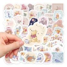 Disney ​​Bulk 50 Pcs Disney Classic Winnie Stickers Pack - Matte Vinyl Waterproof For Multi-Surface Decoration (3D Foam Effects & Honeycomb Texture)​, School Supplies,Back To School