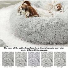 WESTERN HOME  Dog & Bed, Anti-Anxiety Donut Cuddler Warming Cozy Soft Round Bed, Fluffy Faux Fur Plush Cushion Bed Small Medium Dogs And Cats (20/24/27/30) - 沙格.弗羅斯特 - 查看 2