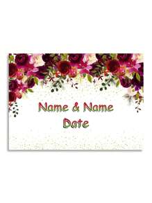 1pc Custom Personalized Wedding Background Cloth, Party & Photo Shooting Decoration Banner With Star & Rose Pattern