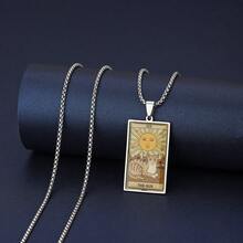 1 件复古方形猫塔罗牌项链 - 彩色 - 查看 17