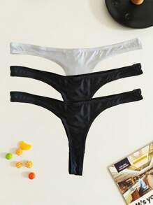 3 pezzi/set Perizoma sottile, traspirante e sexy in seta bianco/nero/grigio per uomo, biancheria intima erotica comoda