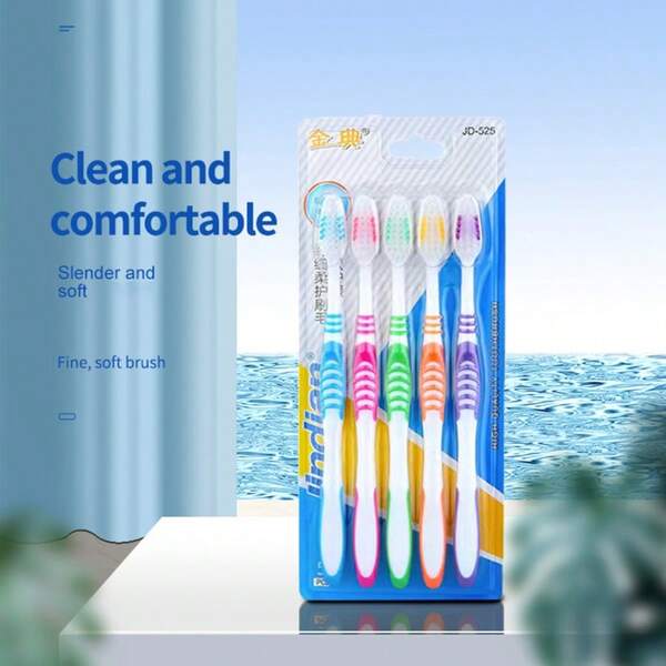 5 sztuk miękkich szczoteczek do zębów delikatnie czyści jamę ustną dorosłych mężczyzn i kobiet