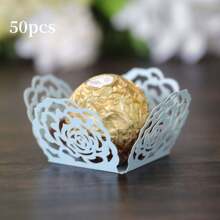 50 pezzi Vassoi separatori per confezioni di cioccolato in carta, porta cioccolatini con fori, pirottini per muffin in carta per decorazioni di matrimoni e feste, dolci