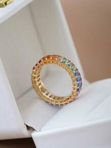 1pc S925 Sterling Silver Versatile Ins Style Vintage Elegant Multi-Stone Zirconia Women Ring, Suitable For Daily Wear, Holiday Party Gift