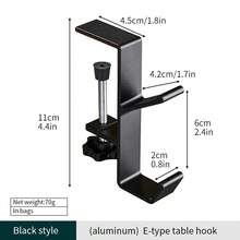 Gancho para colgar sin perforaciones, bolsa colgante lateral para escritorio de estudiante, artefacto, soportes para bolsosóvilesíbles, gancho de mesa multifuncional - Gris 1 - Ver 8