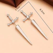 Fashionable Classic Versatile Crossed Sword & Cross Shape Stud Earrings