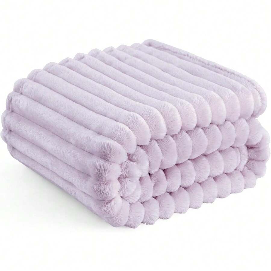 White Throw Blanket For Couch - GentleSoft Cozy Soft Blankets For Women, Cute Small Fleece Throws For Girls, Birthday Gifts For Women Mom, Fathers Day Decor Gifts, , 50x60 Inches - 薰衣草霧 - 查看 1