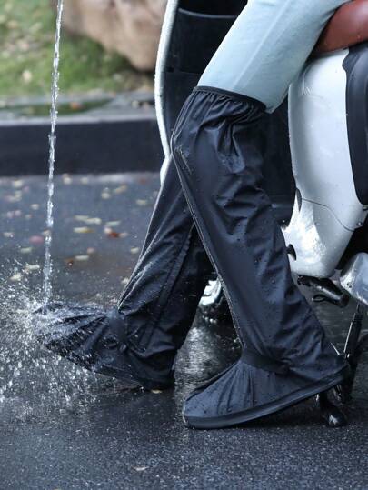 1双高筒雨鞋套，防滑加厚耐用防水套鞋，男女通用，夏季凉快，沙滩出行保暖，适合旅行、闺蜜聚会、宠物派对、嘉年华、派对装饰等场合。