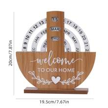 1 pièce Calendrier circulaire rotatif en bois créatif à 3 niveaux, Lune, Soleil, Arbre de Vie | Calendrier perpétuel en bois suspendu, convient pour la maison, le bureau, le restaurant, l'hôtel, la maison de thé | Excellent décoration murale et d'intérieur, ornement suspendu
