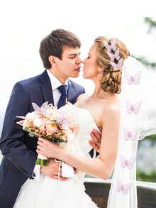 10/20 Miếng dán lưới ren hình bướm hai lớp dùng để may quần áo, phụ kiện kẹp tóc DIY - Nhiều màu - Xem 11