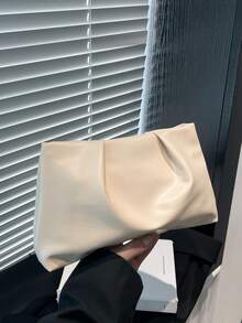 New Niche Design Fashion Solid Color Envelope Bag, Retro Women Handbag - White - View 8