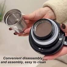 Stainless Steel Teapot, Double Wall Insulation Teapot, Elegant Floral Design With Strainer - Màu vàng - Xem 9
