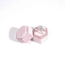 1 hộp đựng nhẫn nhung, hộp đựng nhẫn nhung hình lục giác, hộp đựng trang sức, 4,7cm/1,85in * 4,5cm/1,78in, hộp đựng trang sức hình vuông - trắng - Xem 6