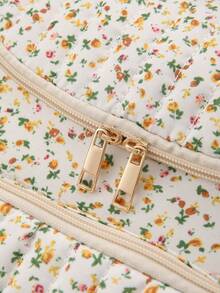 1pc Multifunction Large Capacity Ditsy Floral Mommy Backpack, Can Be Hung On Stroller - Multicolor - View 6