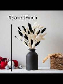60pcs White Natural Pampas Grass Decor Rabbit Tail Dried Flowers Boho Style Home Decoration, Pampas Grass Room Decor, Valentine's Day, Gift Gifts Birthday Graduation,Fall Decor,Autumn