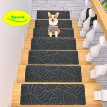 Stair Treads Non-Slip-Stair Runners For Wooden Steps Perfect For Elders, Pet, 4/15pcs Stair Floor Mats Non-Slip Leaf Embossing Stair Treads 20cmX65cm/7.8inchX 25.6inch Indoor And Outdoor Stair Tread Mat, Staircase Steps Reusable Self-Adhesive Hardwood - Multicolor - View 14