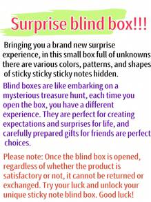 Surprise Mystery Box (Includes 5 Pcs Assorted Size Sticky Notes With Fluorescent Solid Colors, Cartoon Patterns, Various Animals, Hearts, Pentagram And Other Elements), School Supplies,Back To School