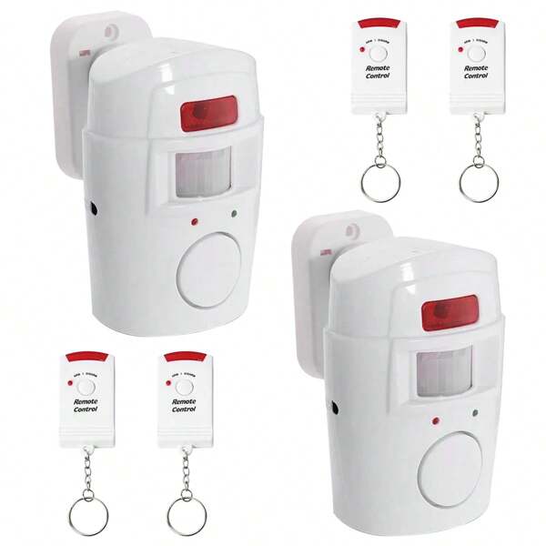 2x Wireless PIR Bewegungsmelder Alarm Haus Alarmanlage mit 4 Fernbedienung 105dB