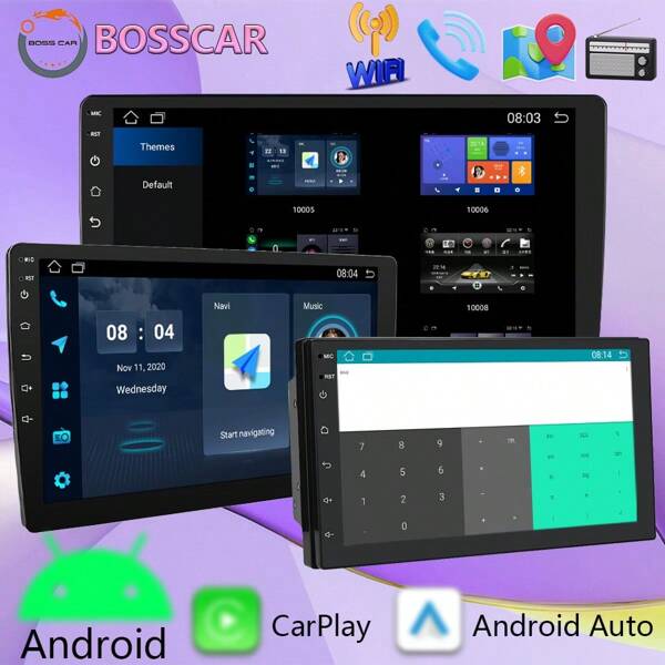 BOSSCAR 7Inch 9Inch 10Inch Car Radio Android Auto Carplay Multimedia Video Player Suport 360 Camera 2 Din Android Head Unit NO DVD